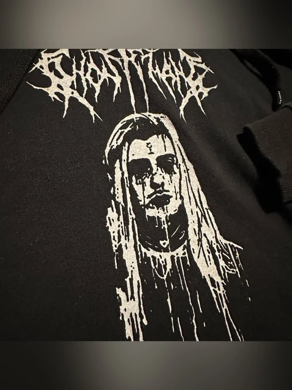 Ghostemane Hoodie Portrait Graphic Black Band Merch Sz M